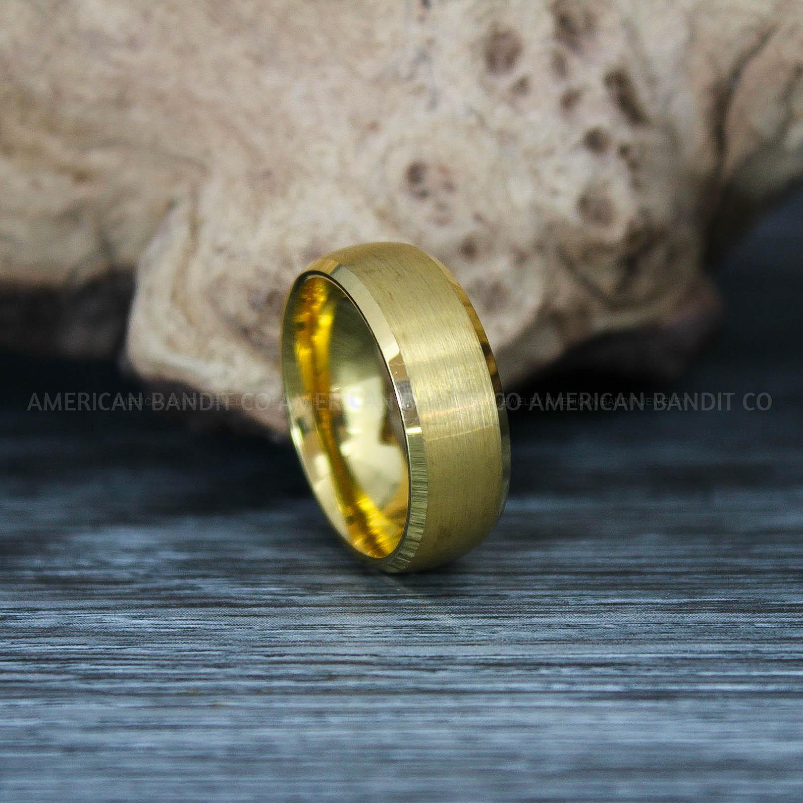 IMG_9489 Gold Ring, Gold Wedding Ring, Gold Wedding Band, Gold Tungsten Wedding Ring - Image 1