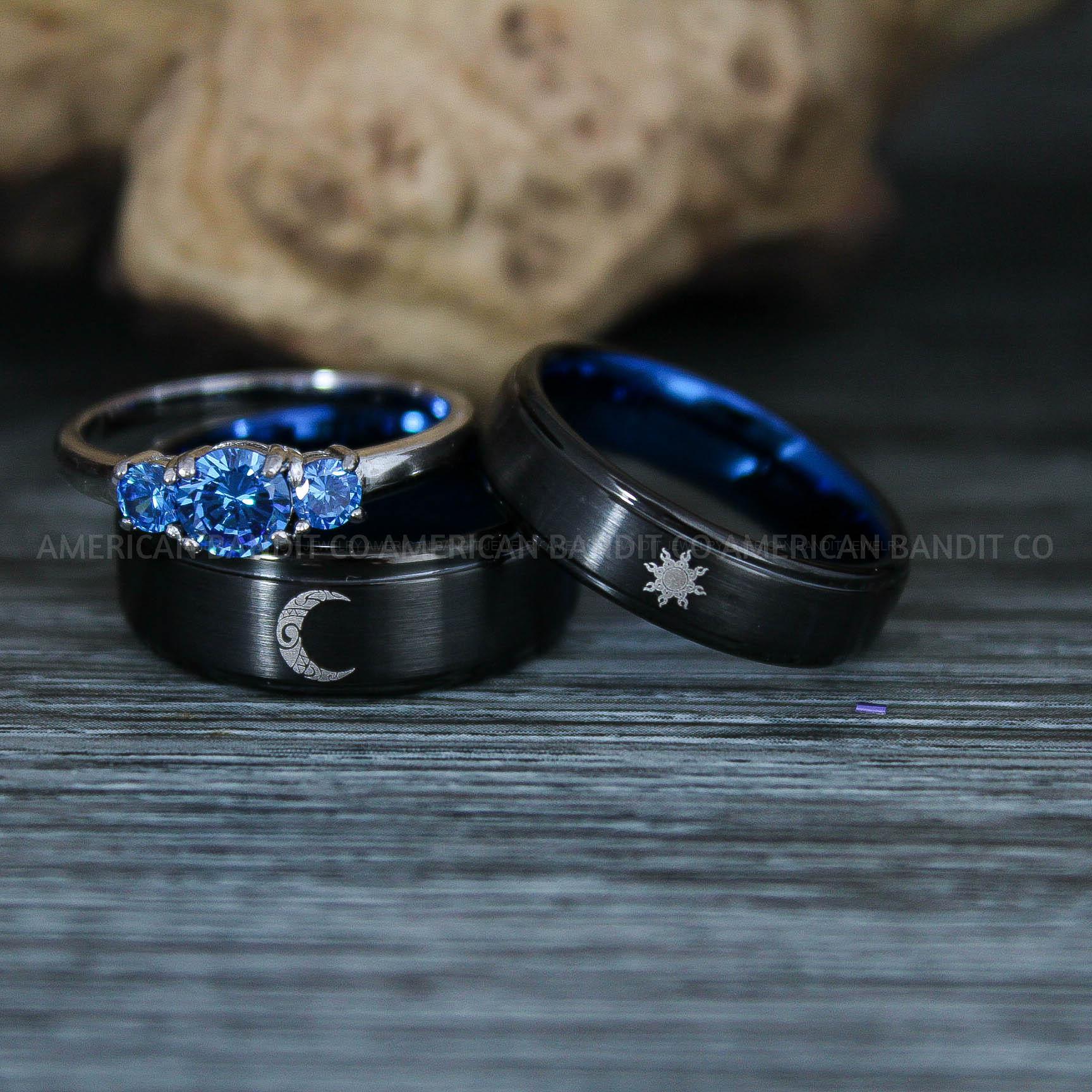 IMG_9511 Sun and Moon Rings, Sun and Moon Wedding Rings, Sun and Moon Wedding Bands, Sun and Moon Jewelry, Couple Rings, Matching Couple Rings - Image 1