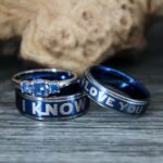 I Love You I Know Rings, Aurebesh Rings, Blue Wedding Bands, Aurebesh Wedding Bands, Aurebesh Wedding Rings, Aurebesh Jewelry