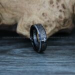Christian Cross Ring, The Lord Prayer Ring, Religion Ring, Black Tungsten Couple Ring, Christian Cross Jewelry