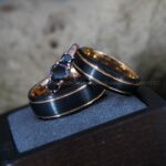 Black Rings, Couple Ring Set, Black Wedding Rings, Black Wedding Bands, Black Tungsten Wedding Rings