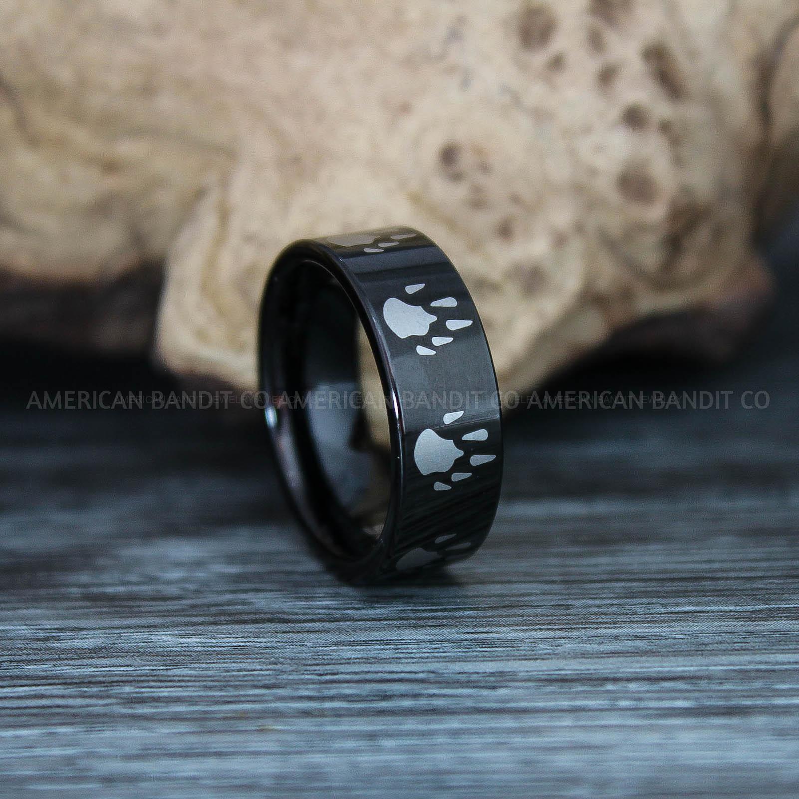 IMG_9568 Bear Tracks Ring, Grizzly Bear Tracks, Grizzly Bear Ring, Grizzly Bear Jewelry - Image 1