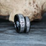 Til Valhalla Ring, Viking Ring, Runes Ring, Nordic Ring, Norsemen Ring, Nordic Runes Ring, Black Tungsten Band