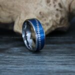 Baseball Rings, Baseball Wedding Rings, Baseball Wedding Bands, Blue Baseball Rings, Blue Wedding Bands, Blue Baseball Wedding Bands, Baseball Jewelry