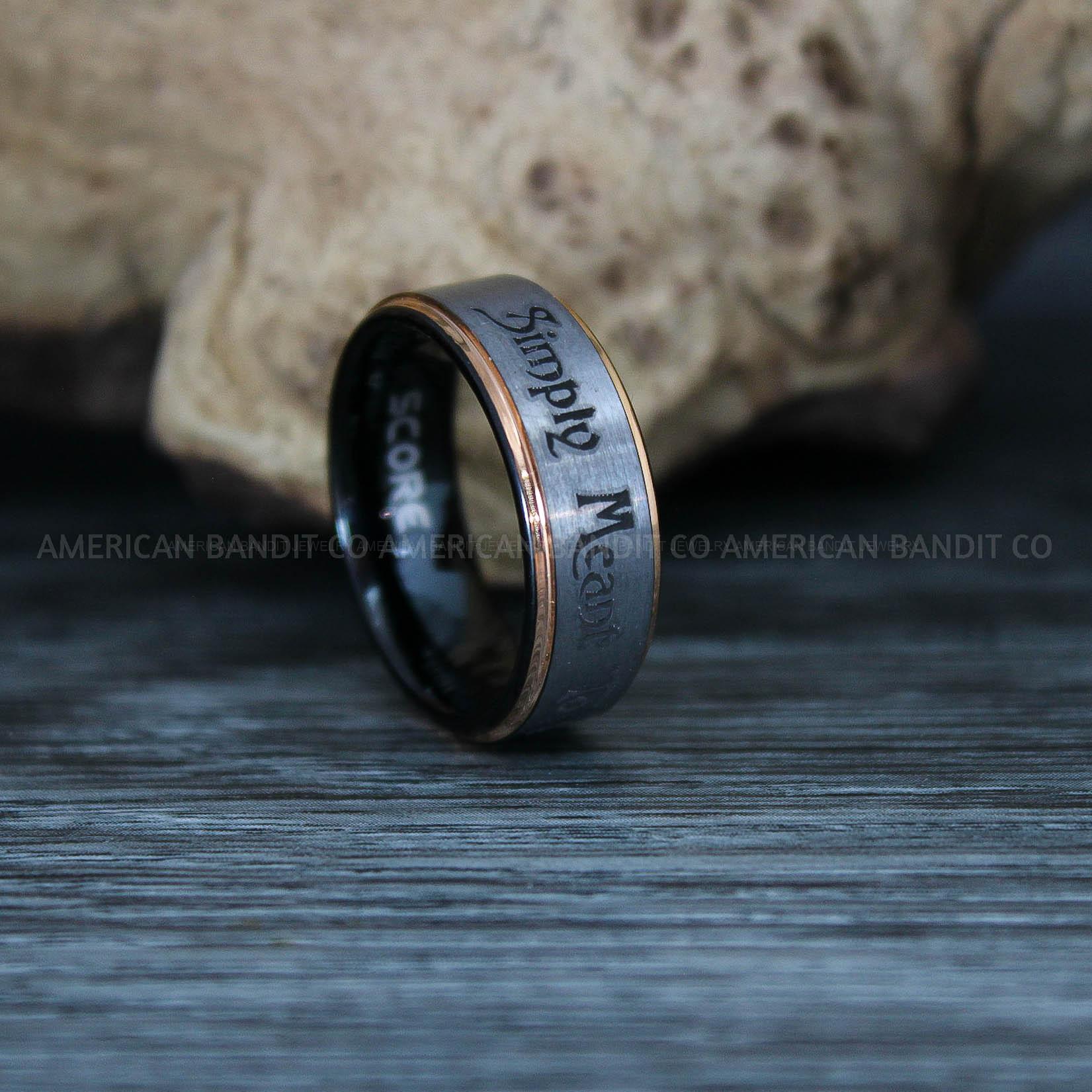 IMG_9593 Simply Meant To Be Ring, Black Wedding Band, Black Wedding Ring, Jack and Sally Ring, Jack and Sally Wedding Ring - Image 1