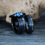 Heartbeat Rings, Black Wedding Bands, Black Wedding Rings, Heartbeat Wedding Bands