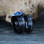 Heartbeat Rings, Black Wedding Bands, Black Wedding Rings, Heartbeat Wedding Bands