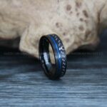 Deer Hunting Ring, Deer Tracks Wedding, Deer Hunting Jewelry, Black Tungsten Ring, Black Wedding Band, Hunting Jewelry, Deer Tracks Wedding Ring, Deer Tracks Ring