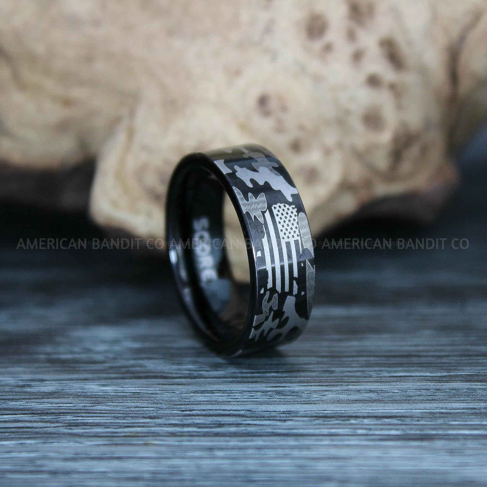 IMG_9602 American Flag Rings, Camo Rings, Army Rings, Military Rings, Military Jewelry - Image 1
