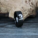 Howling Wolves Ring, Wolf Ring, Black Ring, Black Tungsten Ring, Wolves Ring, Wolf Howl Ring, Black Wedding Bands