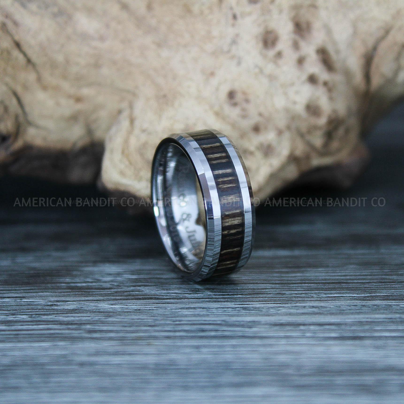 IMG_9621 Wood Ring, Wood Wedding Band, Wood Wedding Ring, Silver Wedding Ring, Silver Wedding Band - Image 1