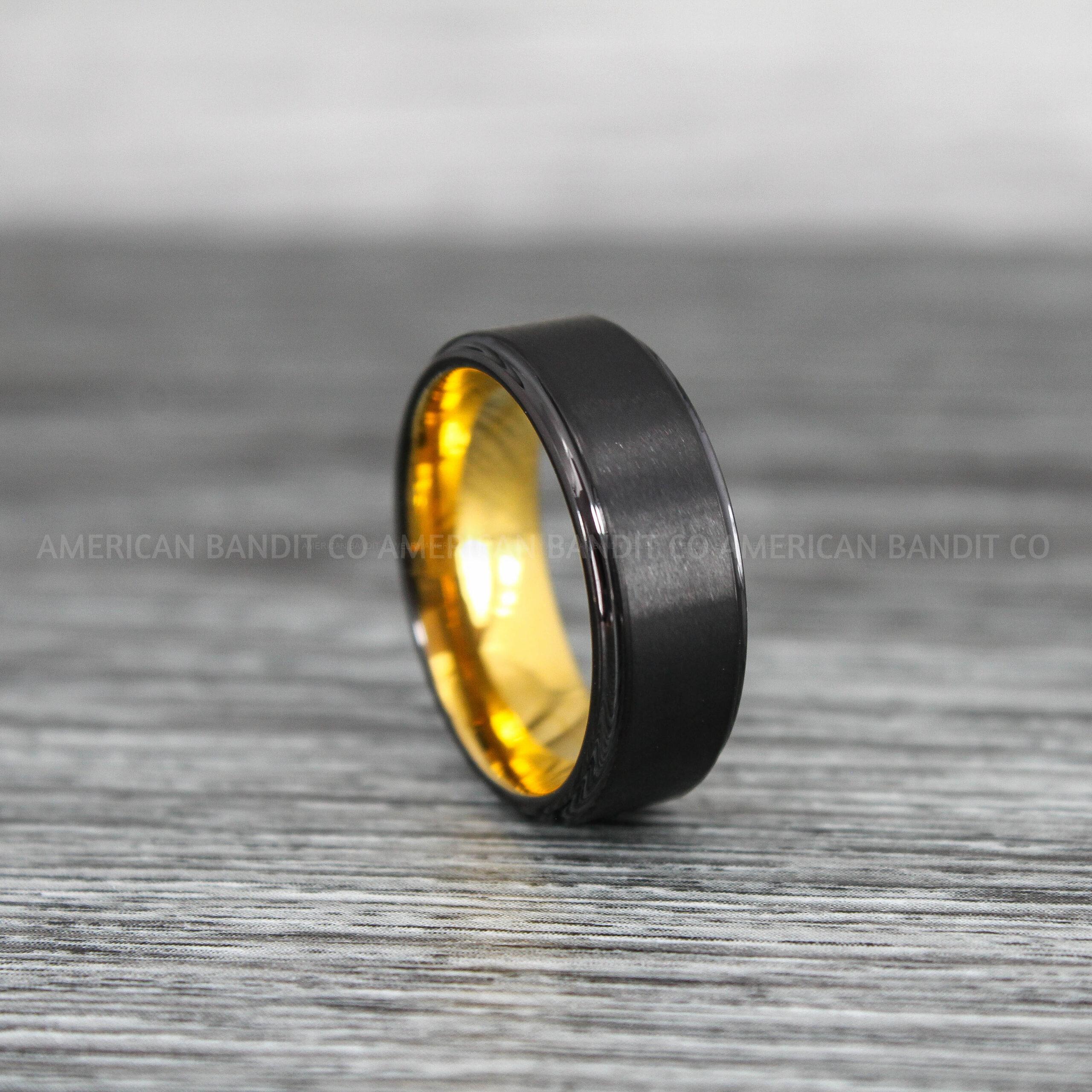 IMG_9641 Black Ring, Black Wedding Ring, Black Wedding Band, Black Tungsten Wedding Ring - Image 1
