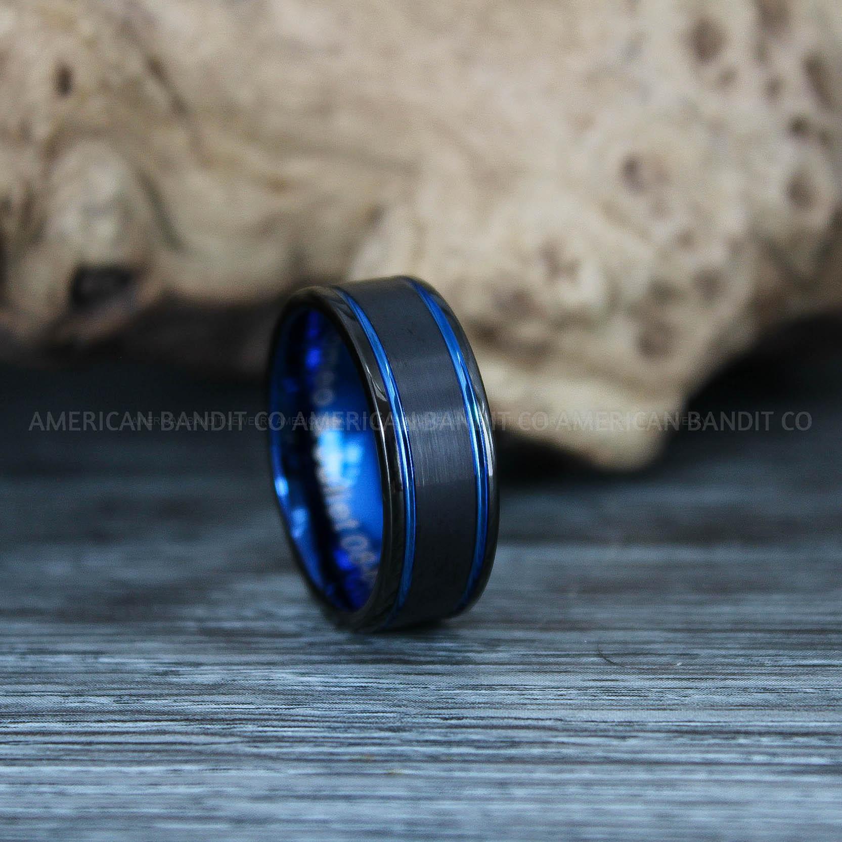 IMG_9657 Black Ring, Black Wedding Ring, Black Wedding Band, Black Tungsten Wedding Ring - Image 1