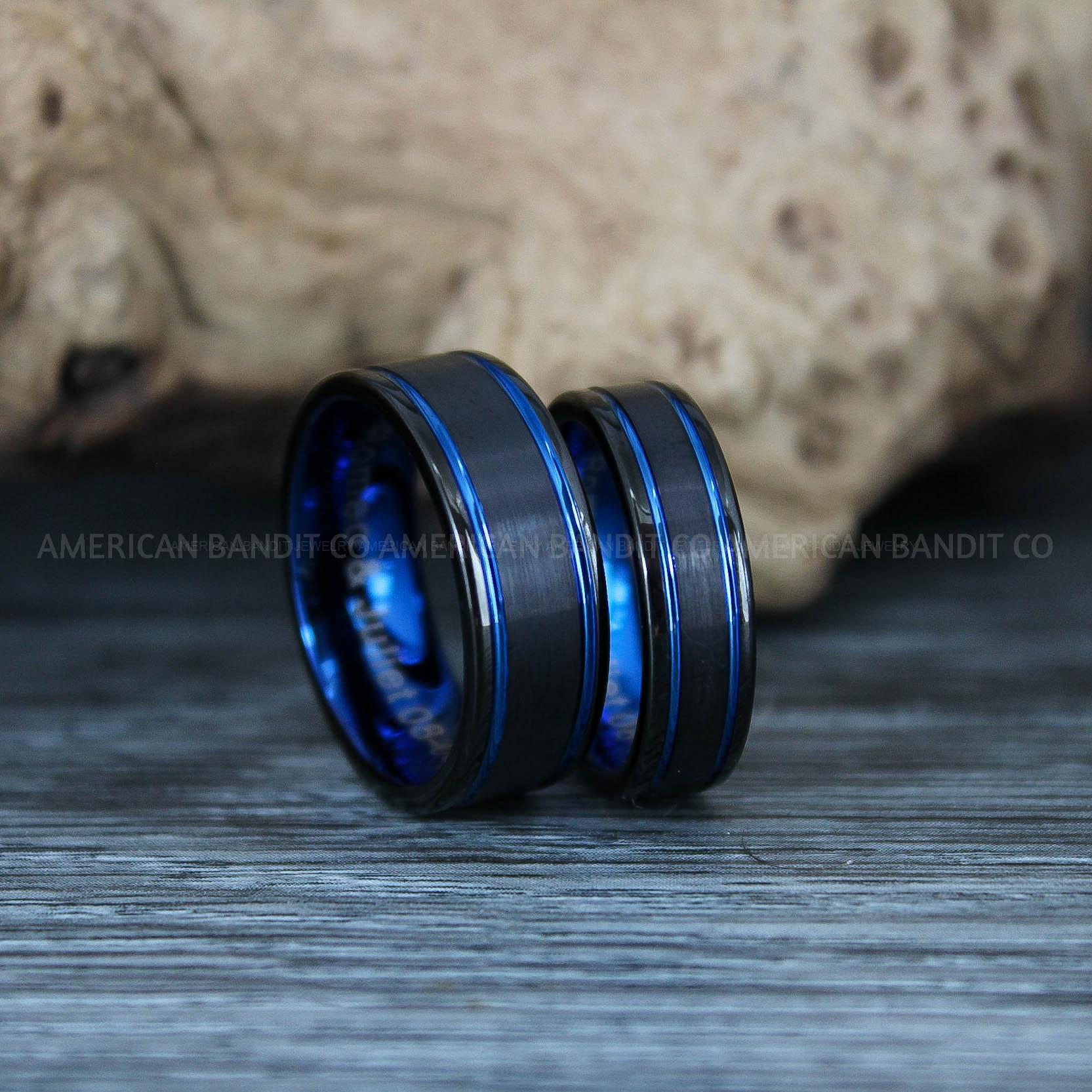 IMG_9658 Black Rings, Couple Ring Set, Black Wedding Rings, Black Wedding Bands, Black Tungsten Wedding Rings - Image 1