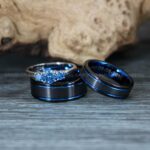 Black Rings, Couple Ring Set, Black Wedding Rings, Black Wedding Bands, Black Tungsten Wedding Rings