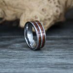 Wood Ring, Wood Wedding Band, Wood Wedding Ring, Silver Wedding Ring, Silver Wedding Band