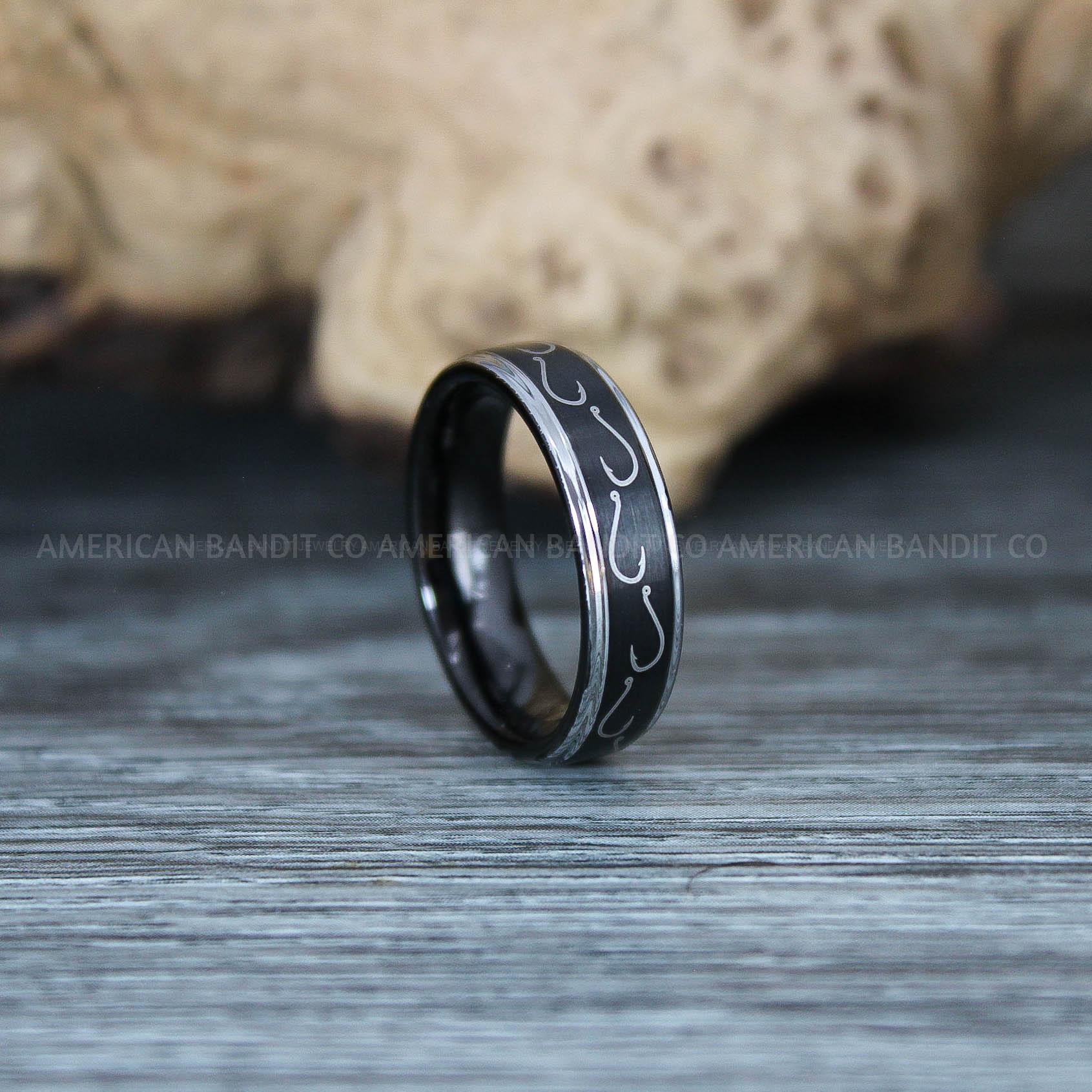 IMG_9680 Fishing Ring, Fisherman Ring, Fishing Jewelry, Fishing Wedding Band, Hunting Ring, Fish Hooks Ring, Fishing Wedding Ring - Image 1