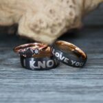 I Love You I Know Rings, Aurebesh Rings, Black Wedding Bands, Aurebesh Wedding Bands, Aurebesh Wedding Rings, Aurebesh Jewelry