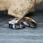 I Love You I Know Rings, Aurebesh Rings, Black Wedding Bands, Aurebesh Wedding Bands, Aurebesh Wedding Rings, Aurebesh Jewelry