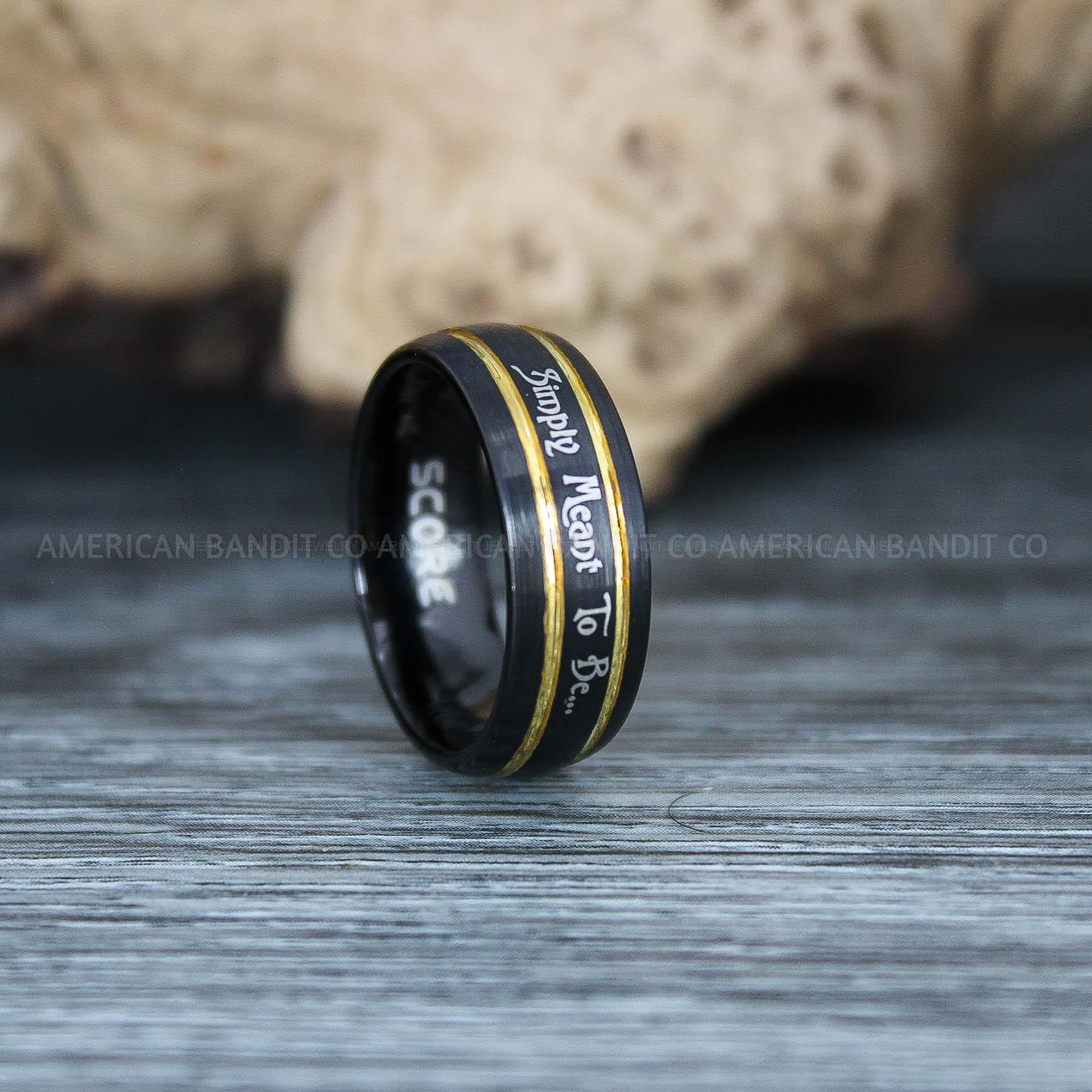 IMG_9688 Simply Meant To Be Ring, Black Wedding Band, Black Wedding Ring, Jack and Sally Ring, Jack and Sally Wedding Ring - Image 1