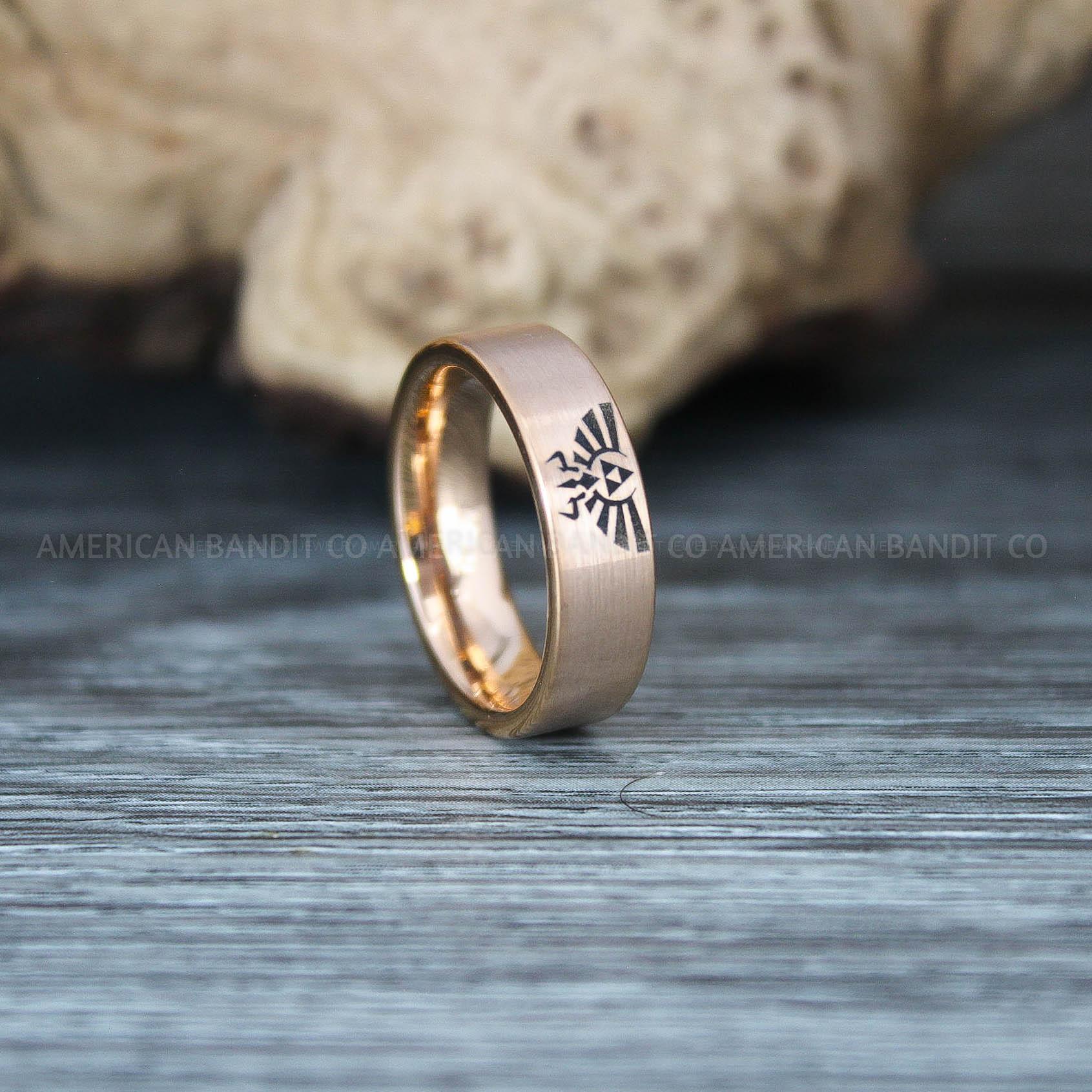 IMG_9689 Zelda Ring, Zelda Wedding Ring, Gamer Ring, Gamer Jewelry, Zelda Wedding Band, Gamer Wedding Ring, Rose Gold Wedding Ring - Image 1