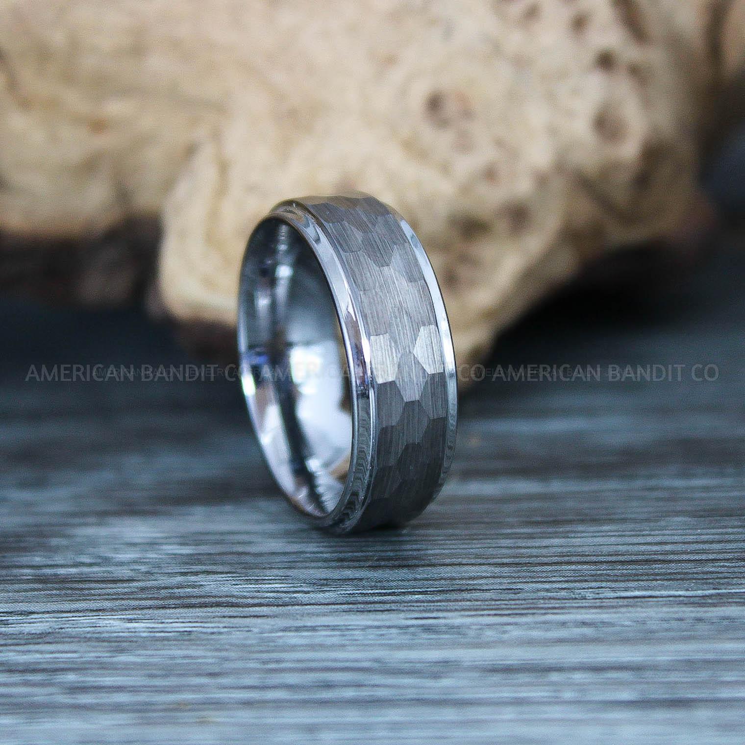 IMG_9697 Silver Wedding Band, Hammered Wedding Ring, Men's Wedding Ring, His Wedding Band - Image 1