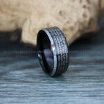 Christian Cross Ring, The Lord Prayer Ring, Religion Ring, Black Tungsten Couple Ring, Christian Cross Jewelry - Image 5