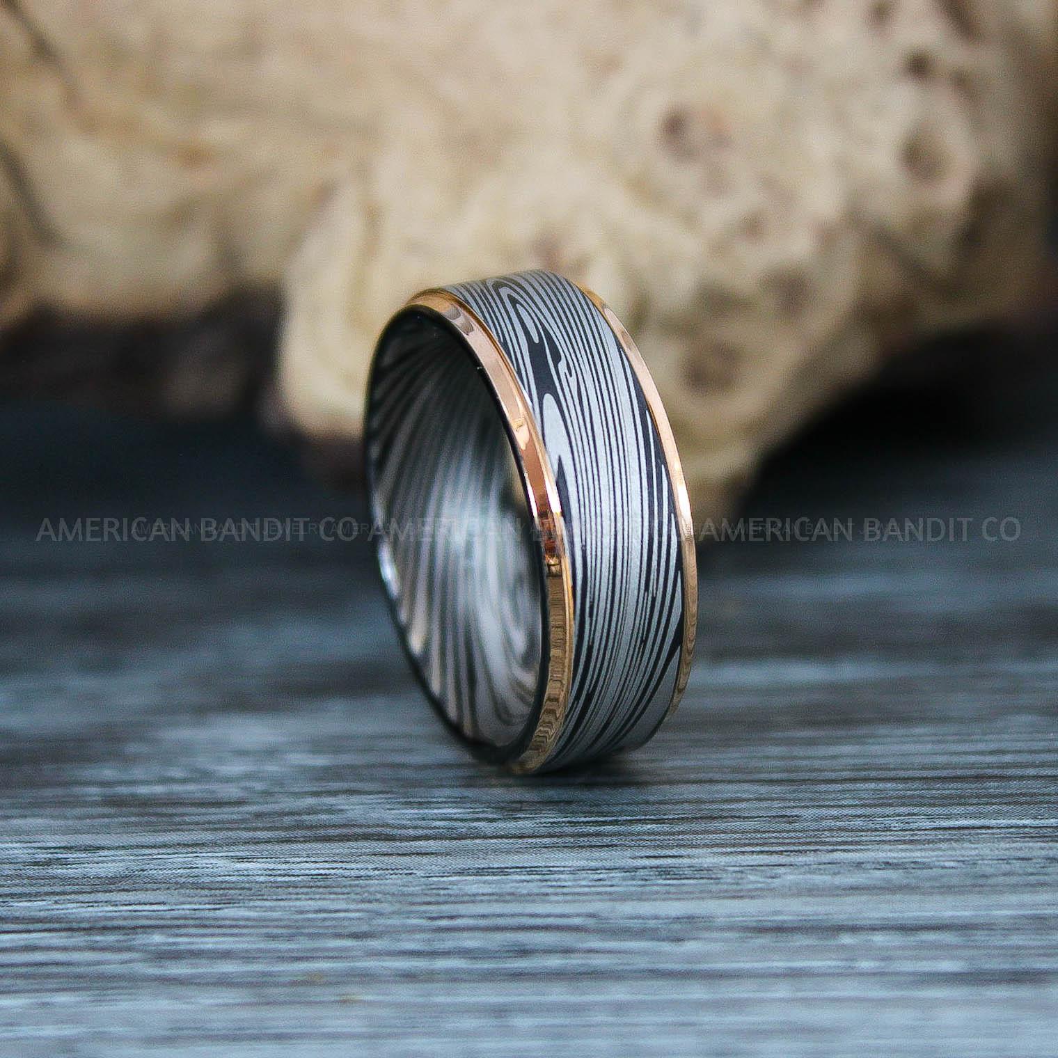 IMG_9700 Damascus Steel Rings, Damascus Steel Wedding Rings, Damascus Steel Wedding Bands, Black Wedding Ring, Black Damascus Steel Wedding Ring - Image 1