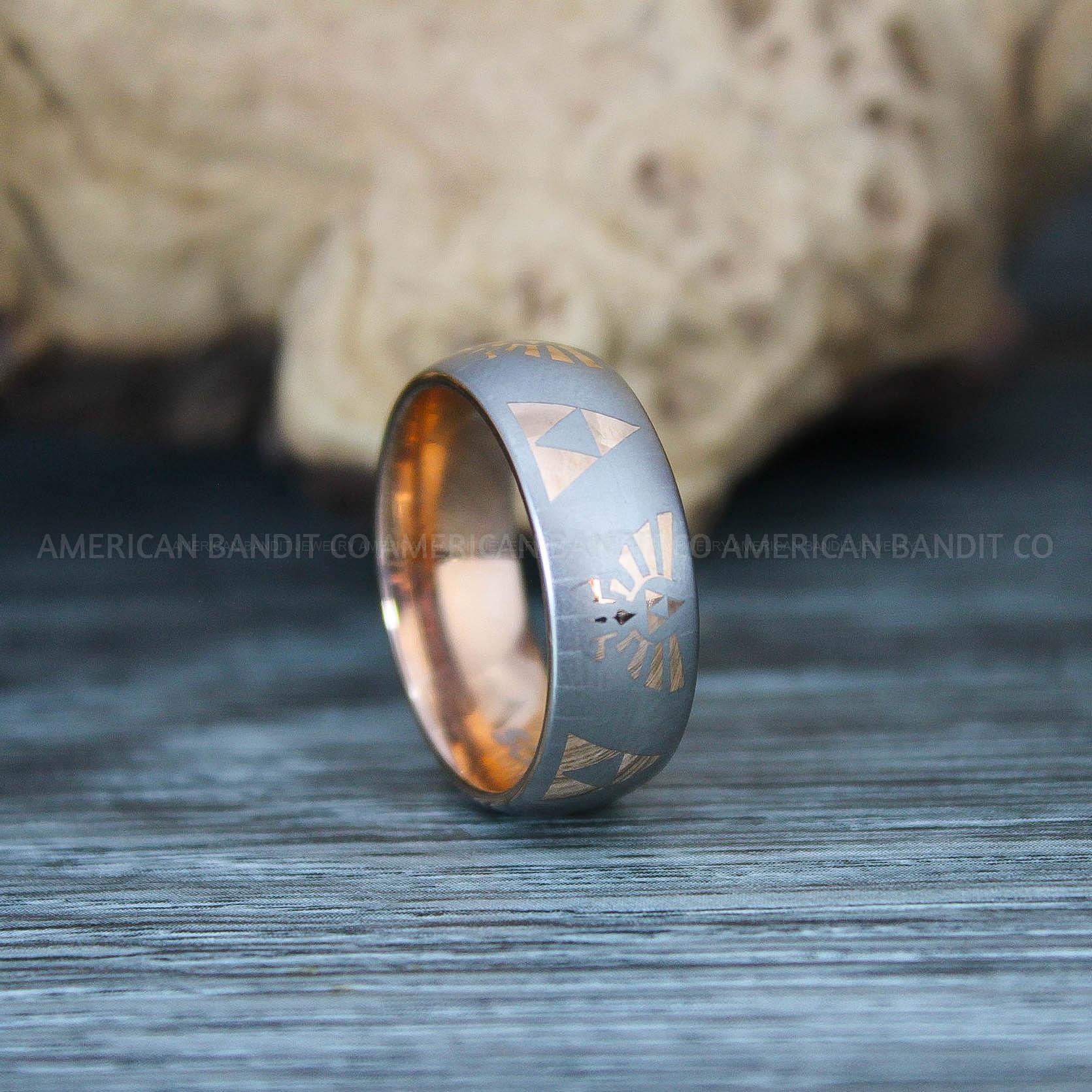 IMG_9705 Zelda Ring, Zelda Wedding Ring, Gamer Ring, Gamer Jewelry, Zelda Wedding Band, Gamer Wedding Ring, Rose Gold Wedding Ring - Image 1