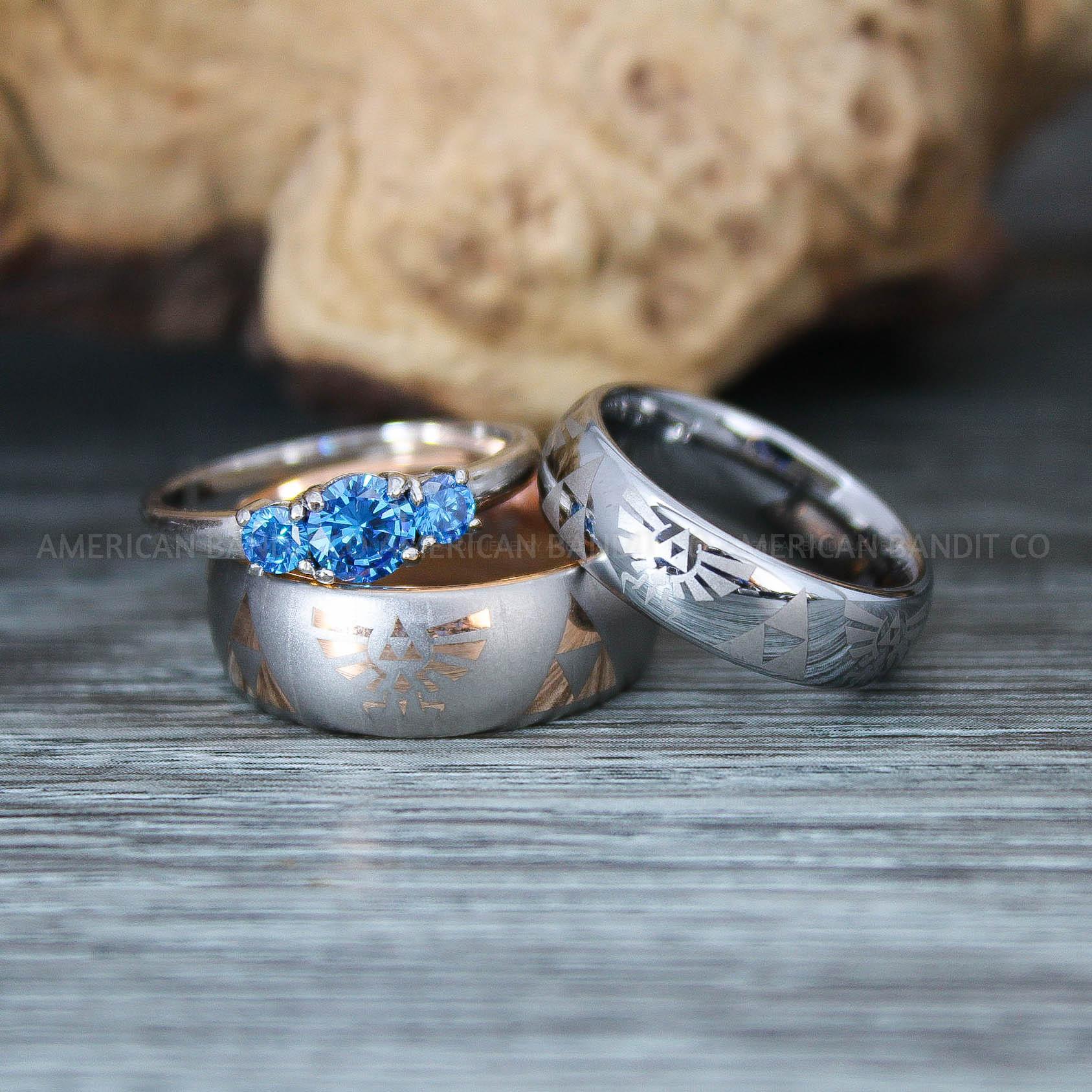 IMG_9709 Zelda Rings, Zelda Wedding Rings, Gamer Rings, Gamer Jewelry, Zelda Wedding Bands, Gamer Wedding Rings, Rose Gold Wedding Rings - Image 1