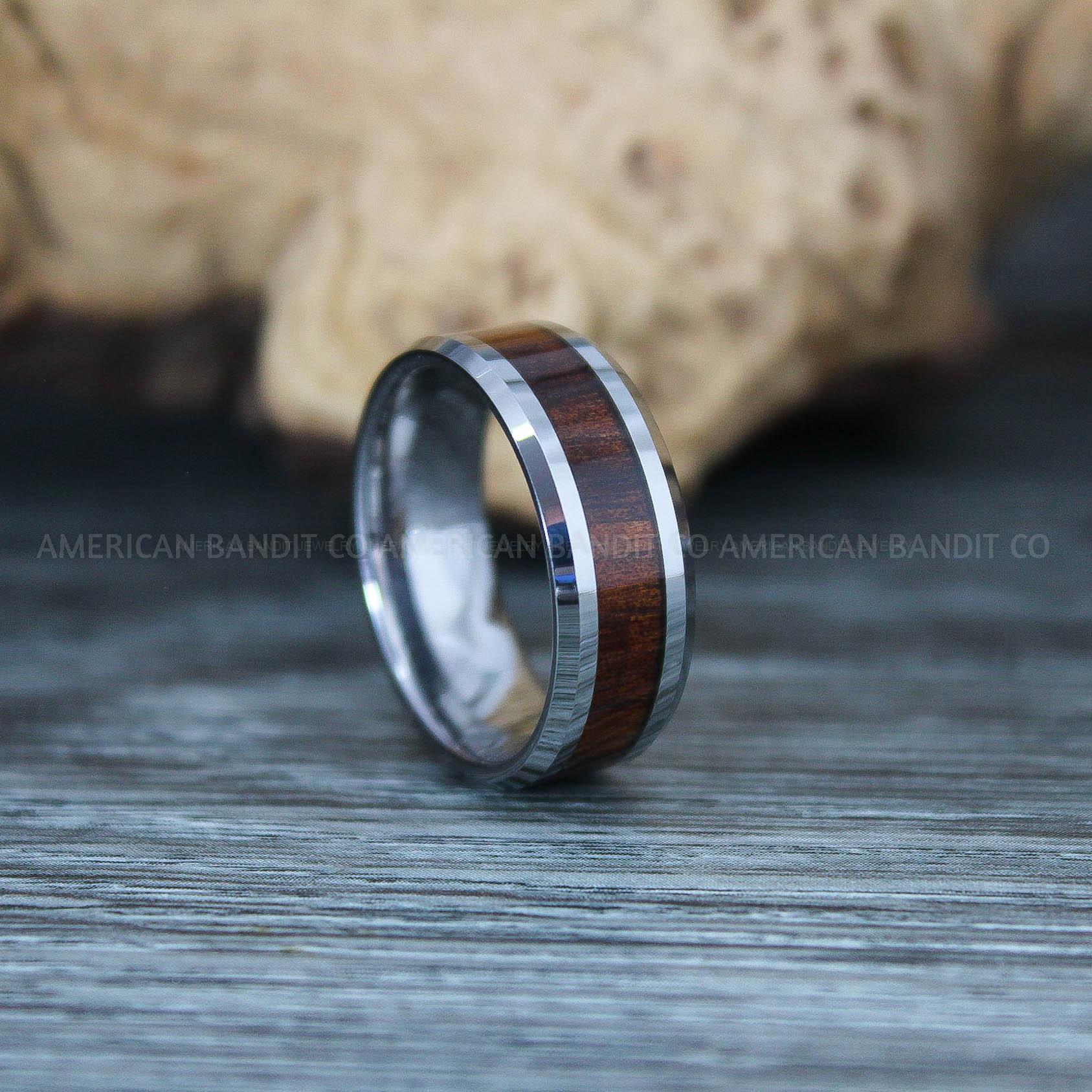 IMG_9717 Wood Ring, Wood Wedding Band, Wood Wedding Ring, Silver Wedding Ring, Silver Wedding Band - Image 1