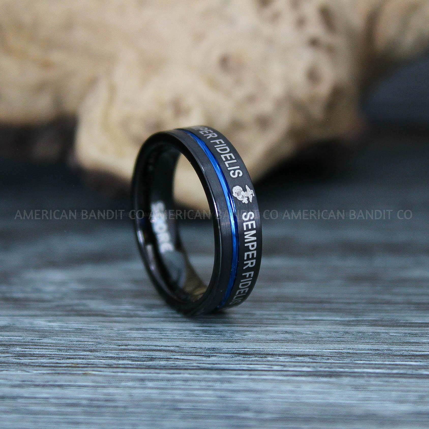 IMG_9720 Marines Ring, Semper Fidelis Ring, Marines Wedding Band, Camo Rings, Army Rings, Military Ring, Military Jewelry, Army Couple, Army Wife, Army Husband - Image 1