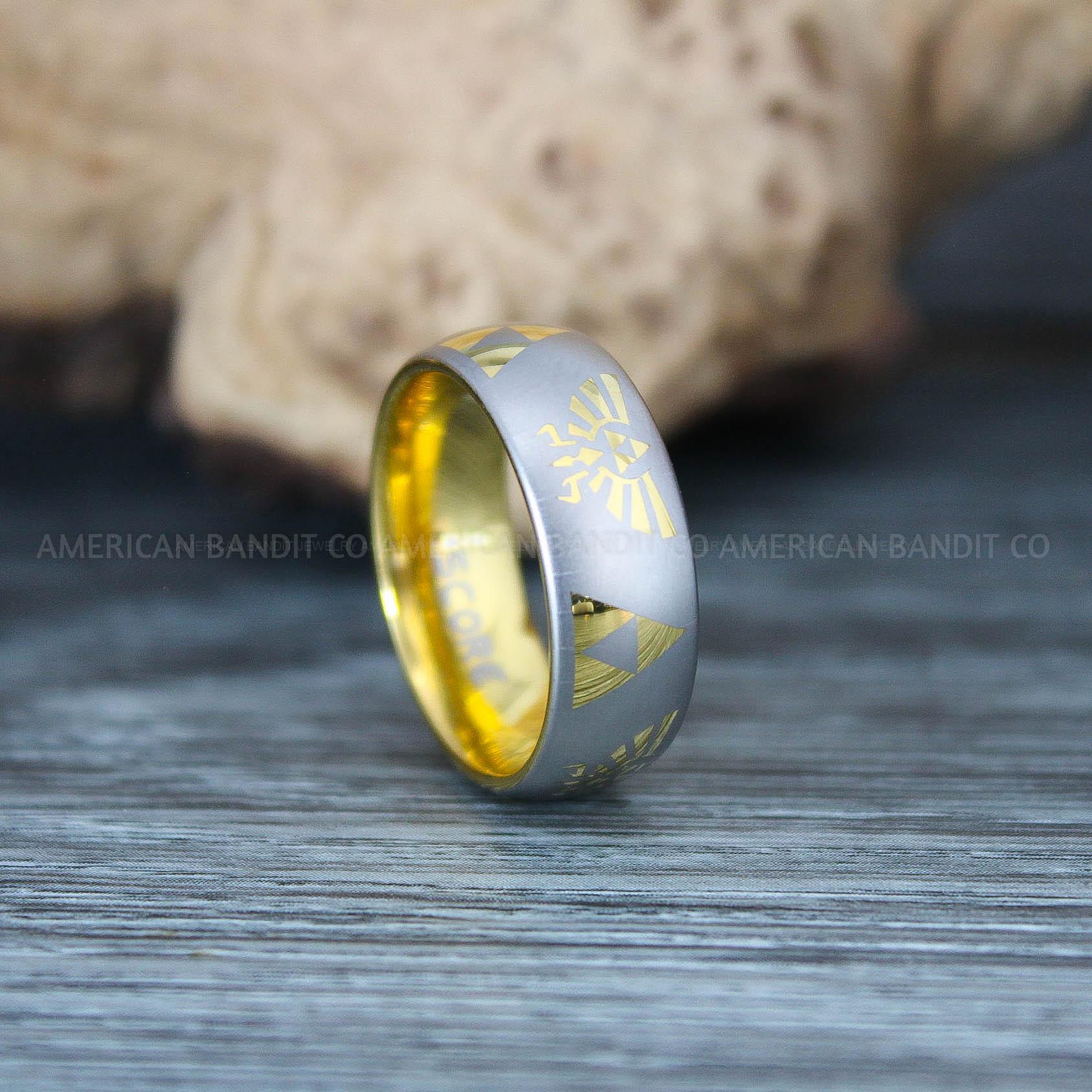 IMG_9722 Zelda Ring, Zelda Wedding Ring, Gamer Ring, Gamer Jewelry, Zelda Wedding Band, Gamer Wedding Ring, Yellow Gold Wedding Ring - Image 1