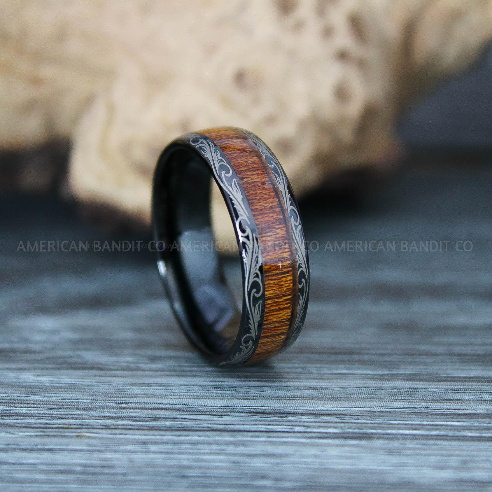 IMG_9723 Wood Ring, Wood Wedding Band, Wood Wedding Ring, Black Wedding Ring, Black Wedding Band - Image 1