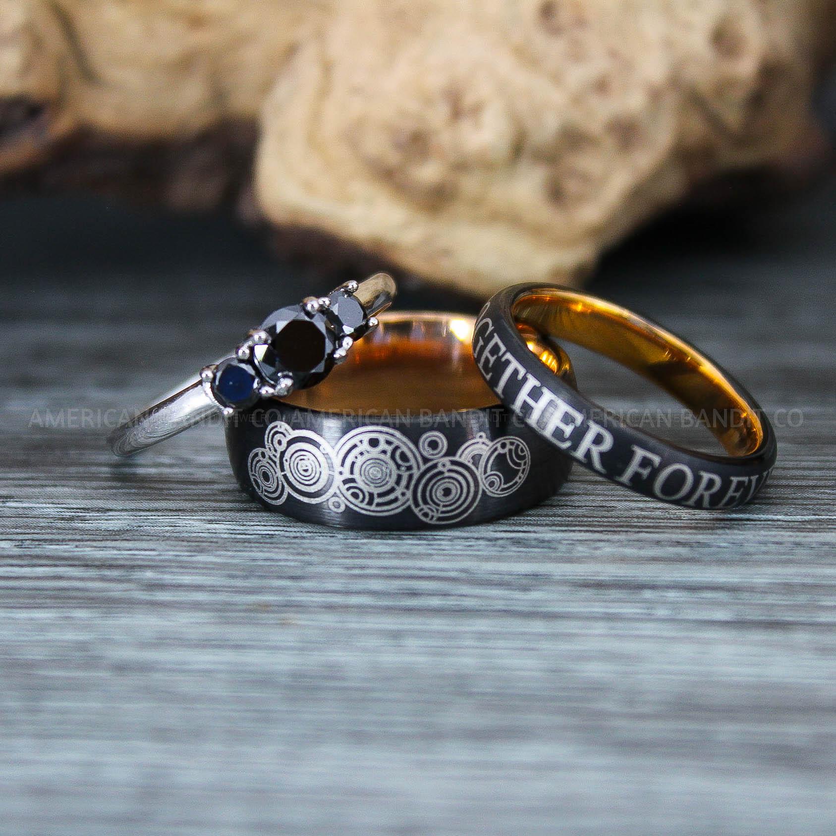 IMG_9726 Dr Who Rings, Dr Who Wedding Rings, Dr Who Jewelry, Gallifreyan Rings, Gallifreyan Wedding Rings, Gallifreyan Wedding Bands, Gallifreyan Jewelry - Image 1