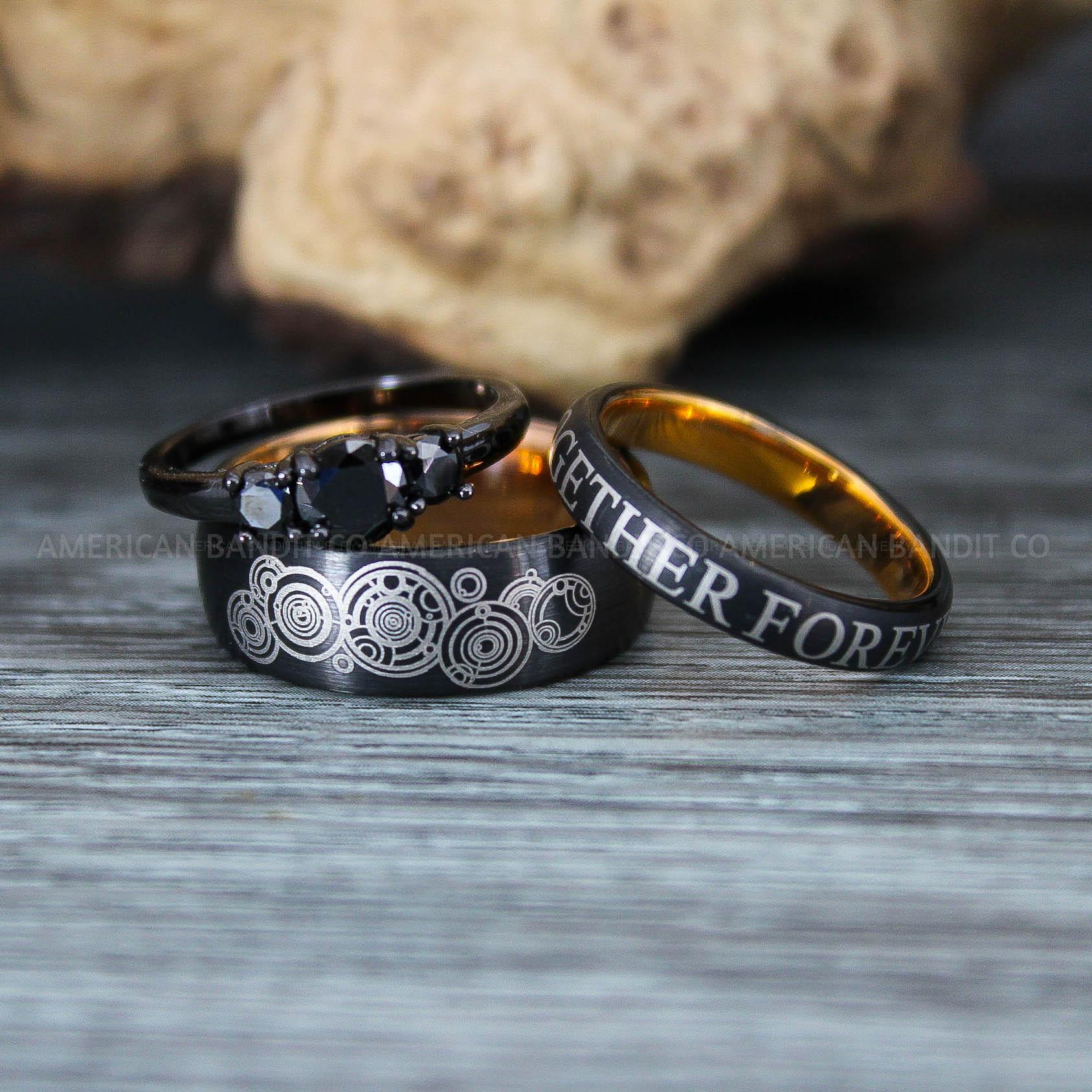 IMG_9728 Dr Who Rings, Dr Who Wedding Rings, Dr Who Jewelry, Gallifreyan Rings, Gallifreyan Wedding Rings, Gallifreyan Wedding Bands, Gallifreyan Jewelry - Image 1