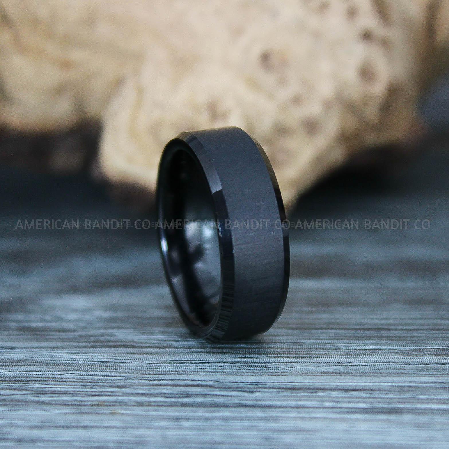 IMG_9730 Black Ring, Groom Wedding Band, His Wedding Band, Mens Black Wedding Band, His Wedding Ring - Image 1