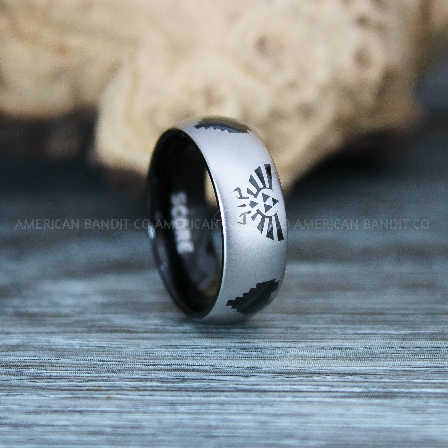 IMG_9735 Zelda Ring, Zelda Wedding Ring, Gamer Ring, Gamer Jewelry, Zelda Wedding Band, Gamer Wedding Ring, Black Wedding Ring - Image 1