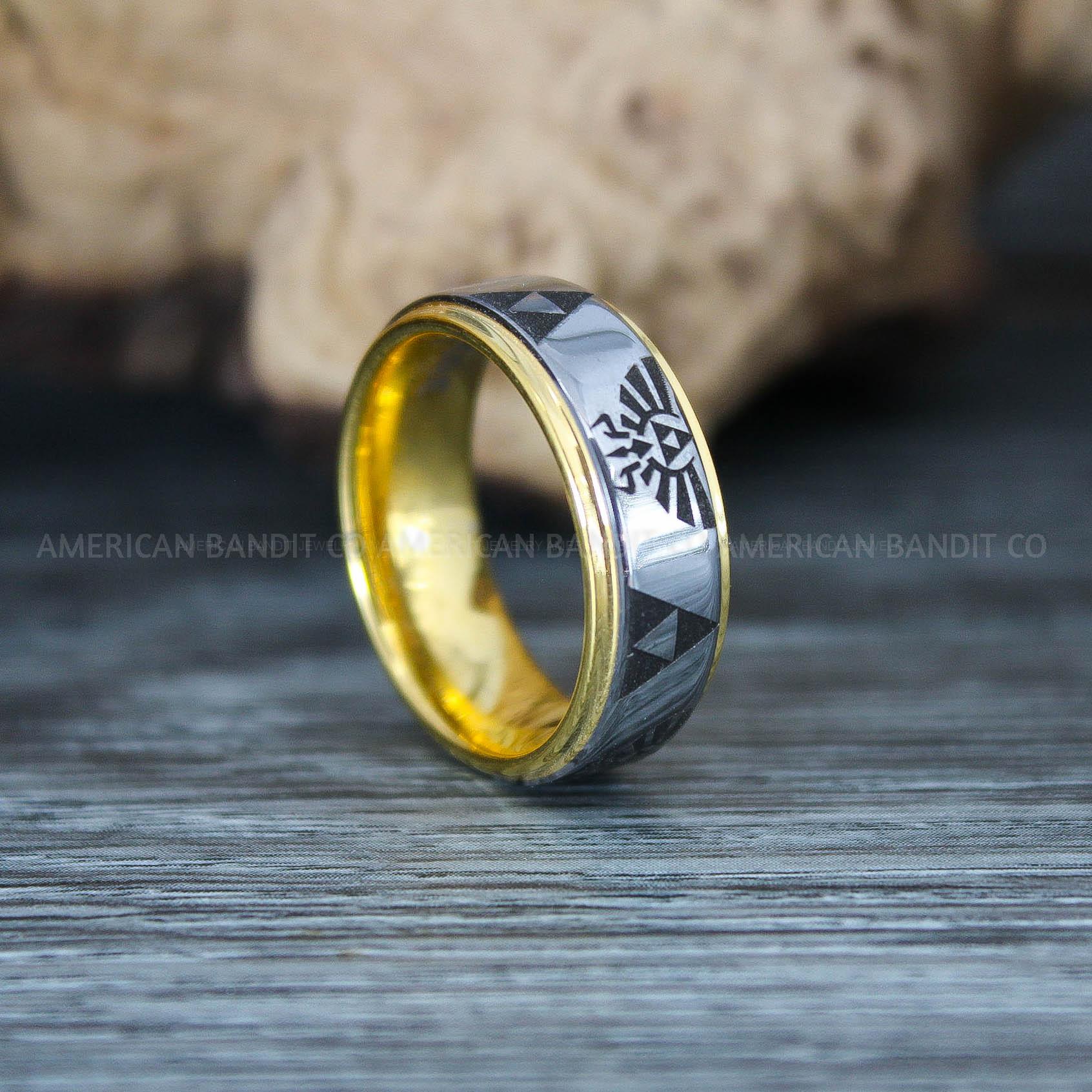 IMG_9746 Zelda Rings, Zelda Wedding Rings, Gamer Rings, Gamer Jewelry, Zelda Wedding Bands, Gamer Wedding Rings, Yellow Gold Wedding Rings - Image 1