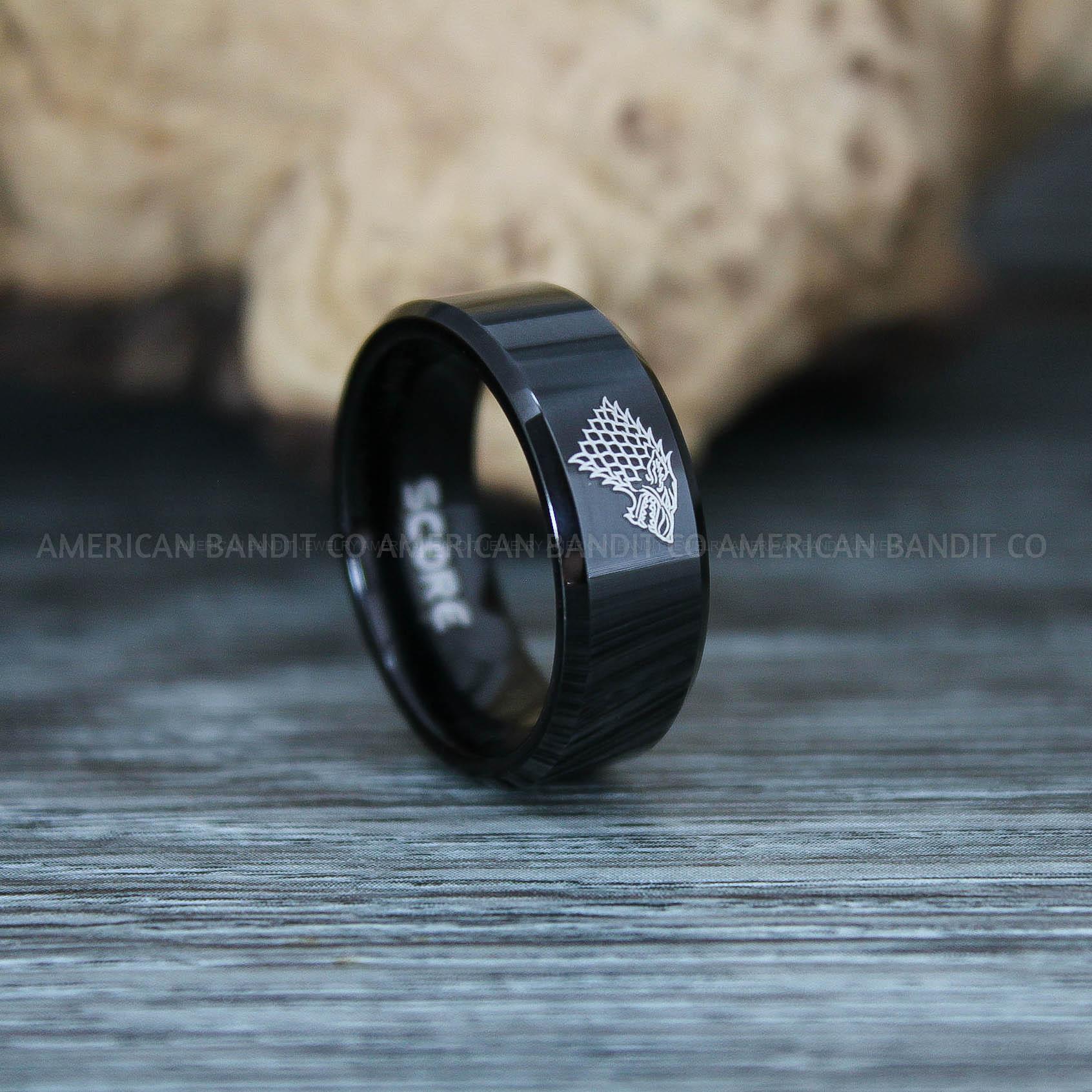 IMG_9750 House Stark Ring, Game of Thrones Ring, House Stark Wedding Band, Game of Thrones Wedding Ring - Image 1