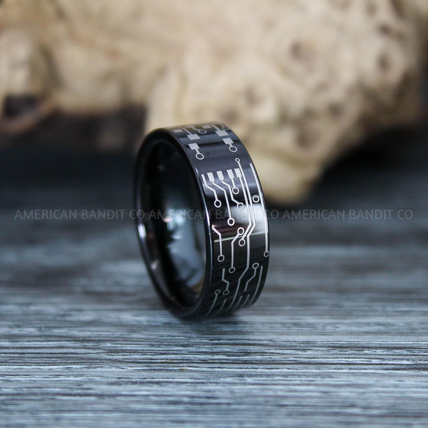 IMG_9757 Circuit Board Ring, Circuit Board Wedding Band, Gamer Ring, Gamer Wedding Band - Image 1