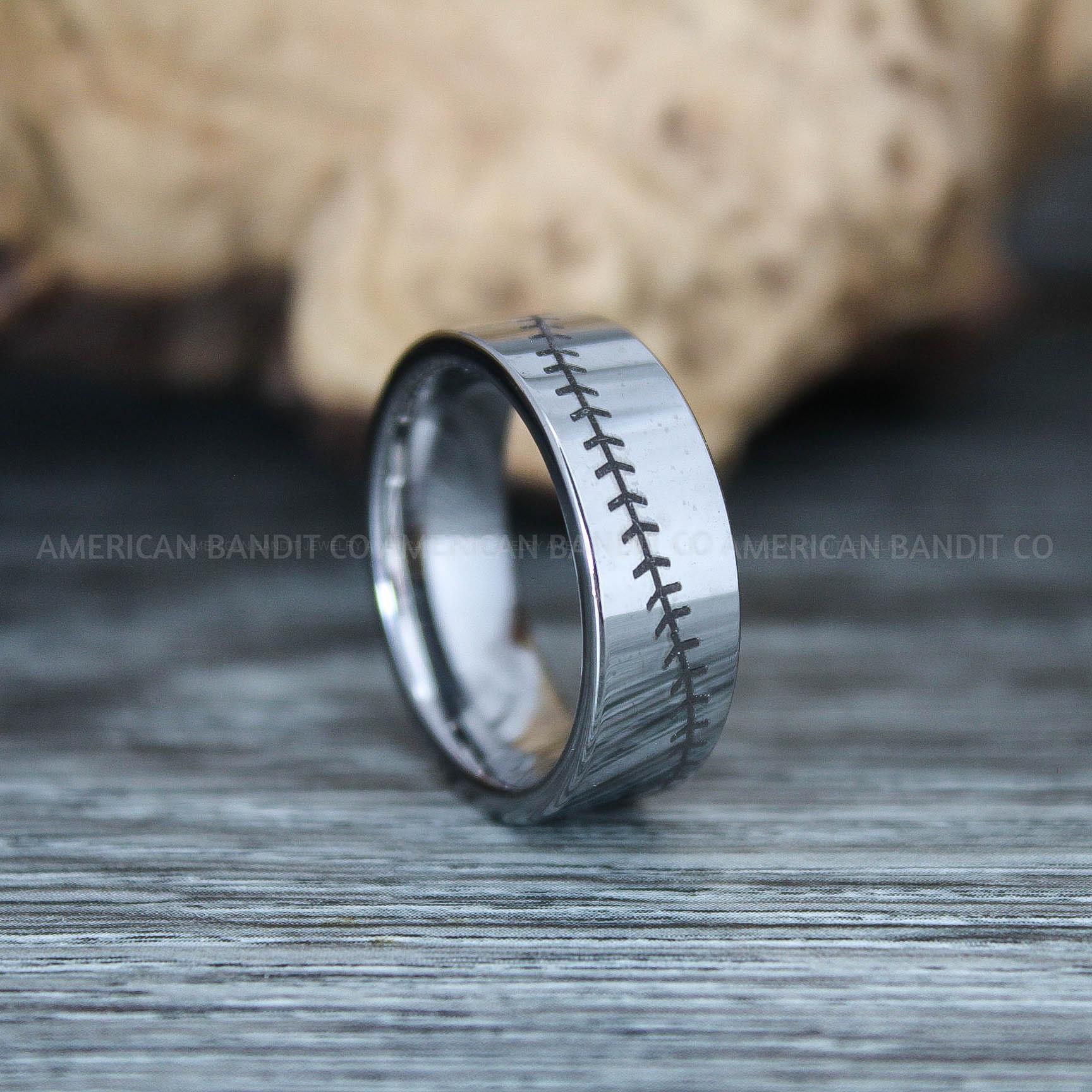 IMG_9758 Baseball Rings, Baseball Wedding Rings, Baseball Wedding Bands, Silver Baseball Rings, Silver Wedding Bands, Silver Baseball Wedding Bands, Baseball Jewelry - Image 1