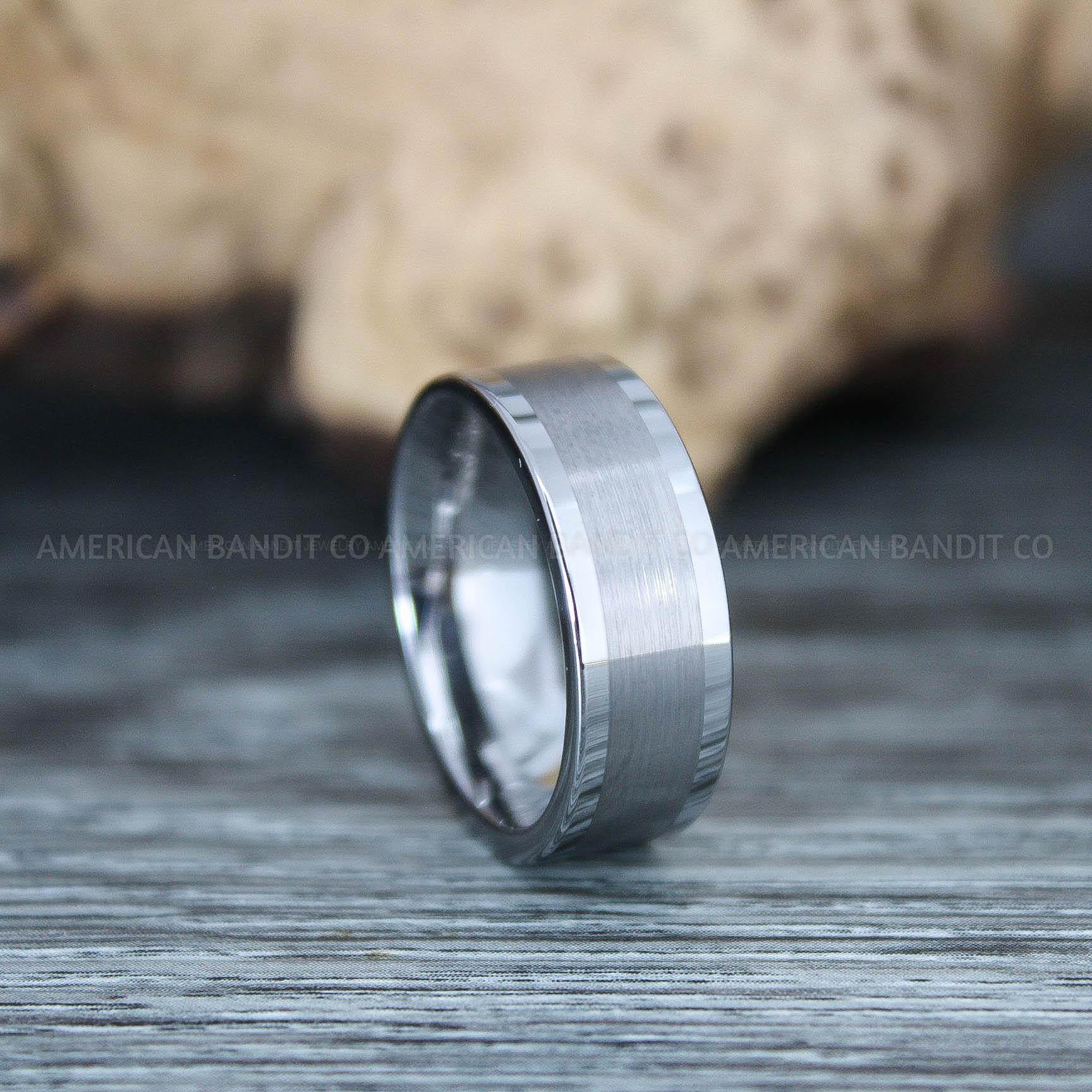 IMG_9771 Silver Ring, Silver Wedding Ring, Silver Wedding Band, Silver Tungsten Wedding Ring - Image 1