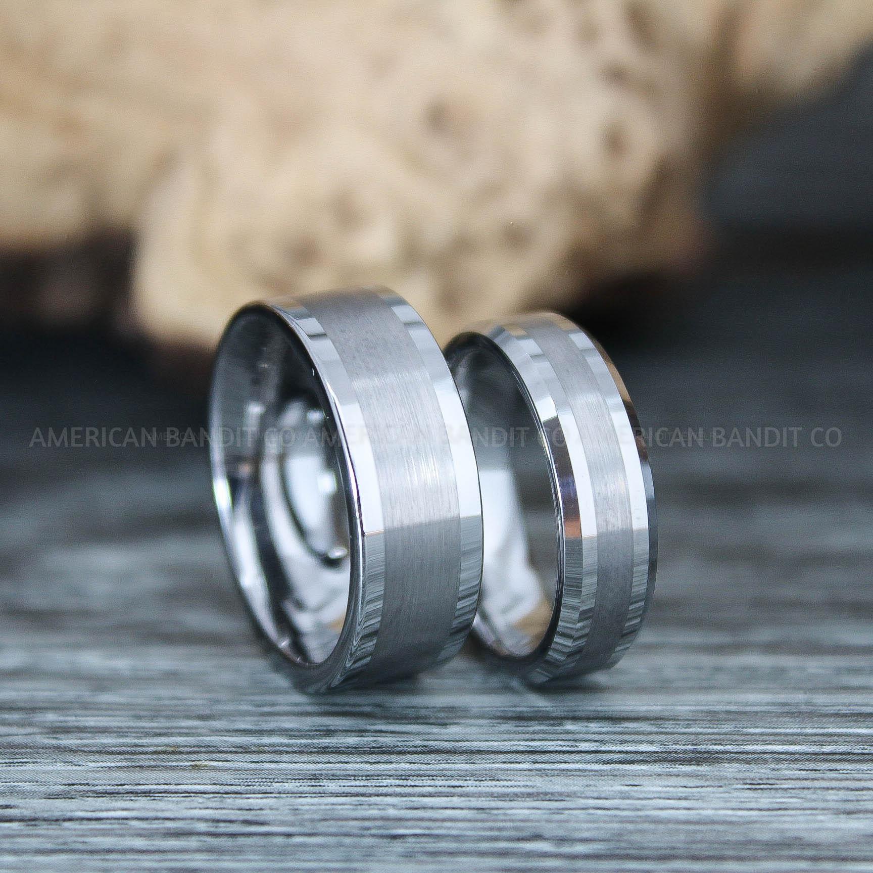 IMG_9772 Silver Rings, Couple Ring Set, Silver Wedding Rings, Silver Wedding Bands, Silver Tungsten Wedding Rings - Image 1