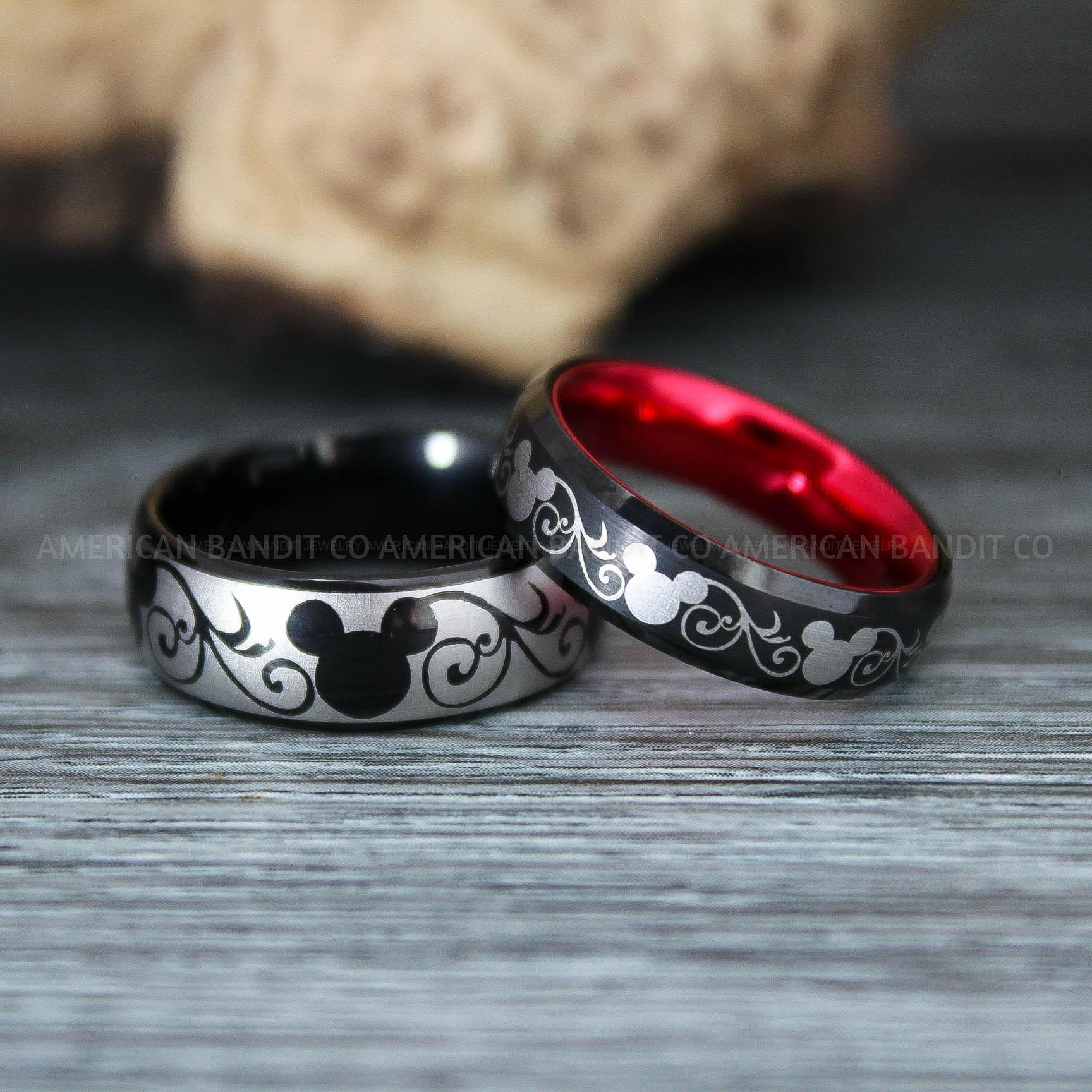 IMG_9775 Mickey Mouse Rings, Mickey Rings, Couple Wedding Bands, Couple Rings, Mickey Mouse Wedding Bands - Image 1