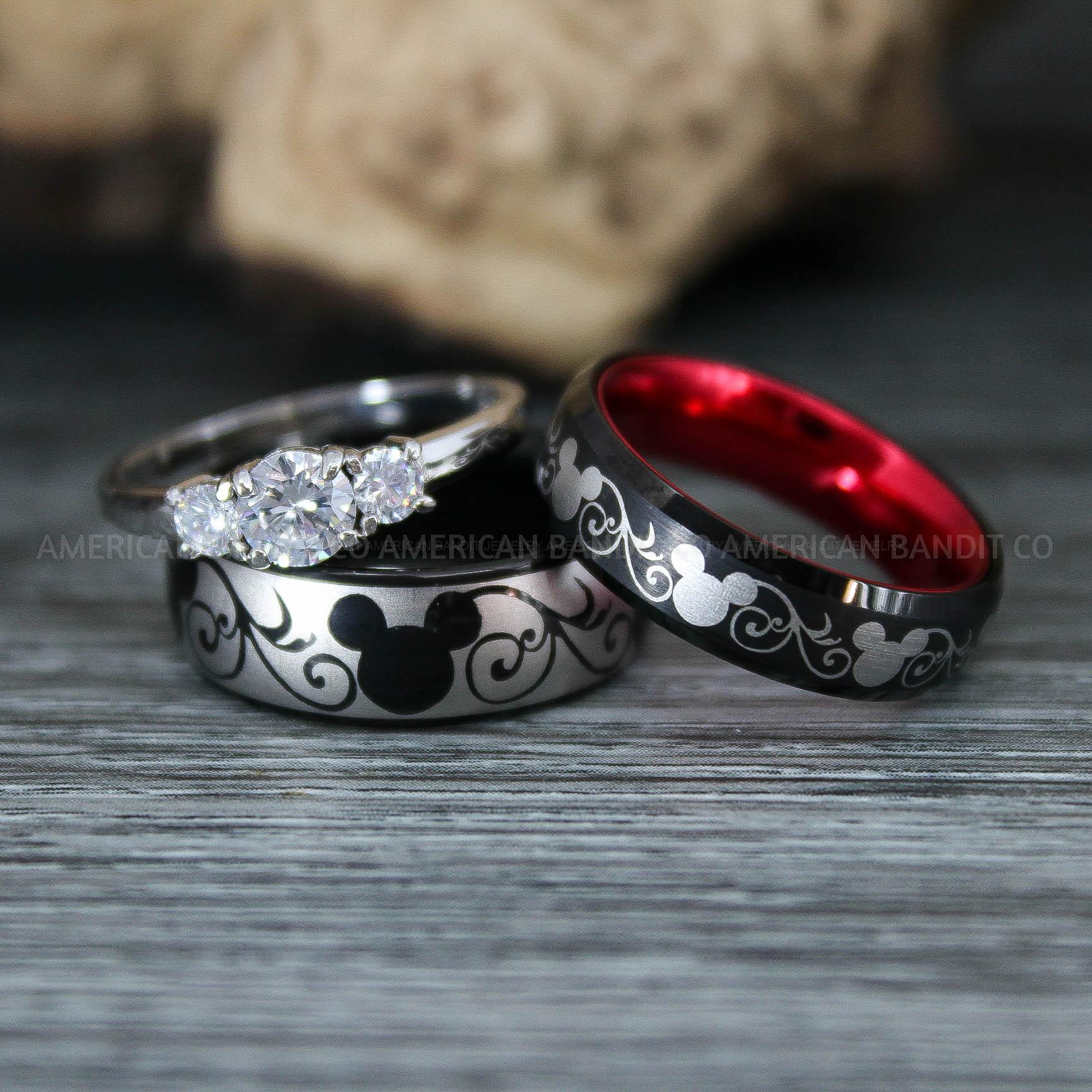 IMG_9778 Mickey Mouse Rings, Mickey Rings, Couple Wedding Bands, Couple Rings, Mickey Mouse Wedding Bands - Image 1