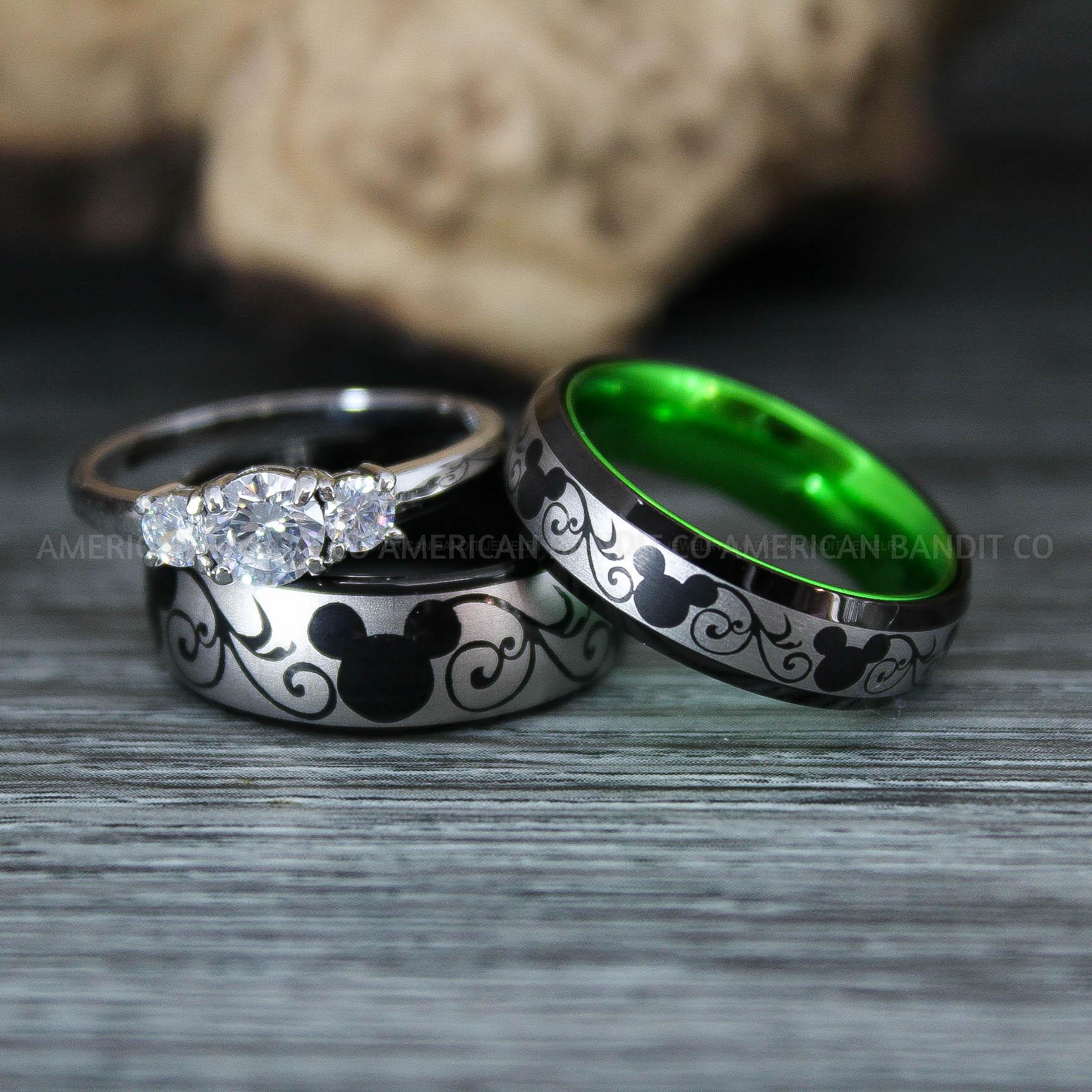 IMG_9781 Mickey Mouse Rings, Mickey Rings, Couple Wedding Bands, Couple Rings, Mickey Mouse Wedding Bands - Image 1