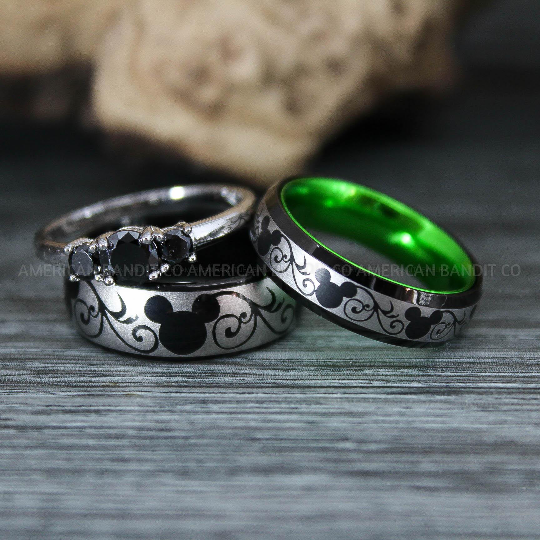 IMG_9782 Mickey Mouse Rings, Mickey Rings, Couple Wedding Bands, Couple Rings, Mickey Mouse Wedding Bands - Image 1