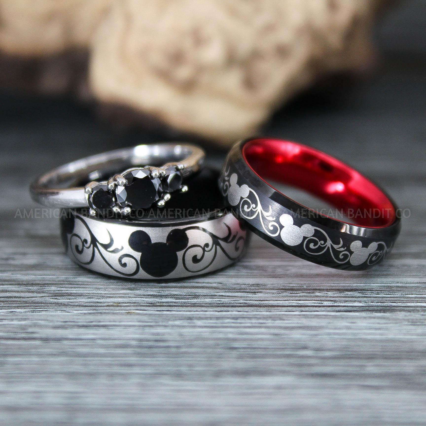 IMG_9785 Mickey Mouse Rings, Mickey Rings, Couple Wedding Bands, Couple Rings, Mickey Mouse Wedding Bands - Image 1