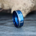 Flying Pheasant Rings, Pheasant Wedding Rings, Pheasant Hunting Ring, Hunting Jewelry, Blue Wedding Band, Duck Hunting Ring, Pheasant Hunting Blue Pheasant Band